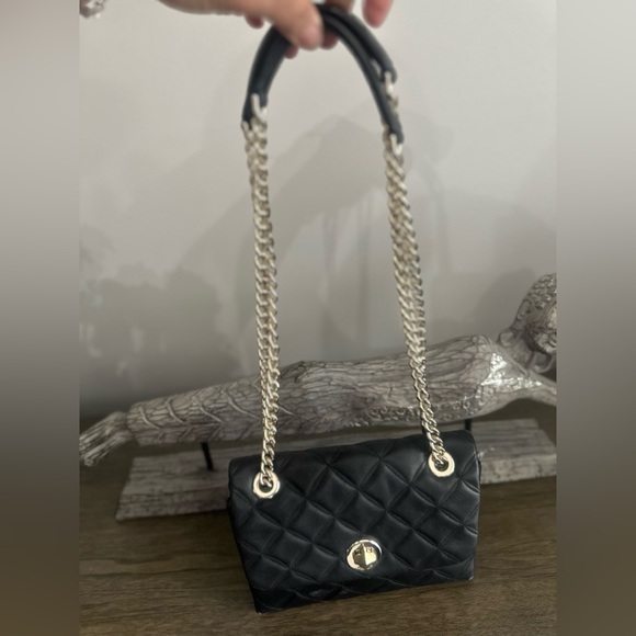 Kate Spade Natalia Small Flap Black Quilted Shoulder Bag - Picture 5 of 7